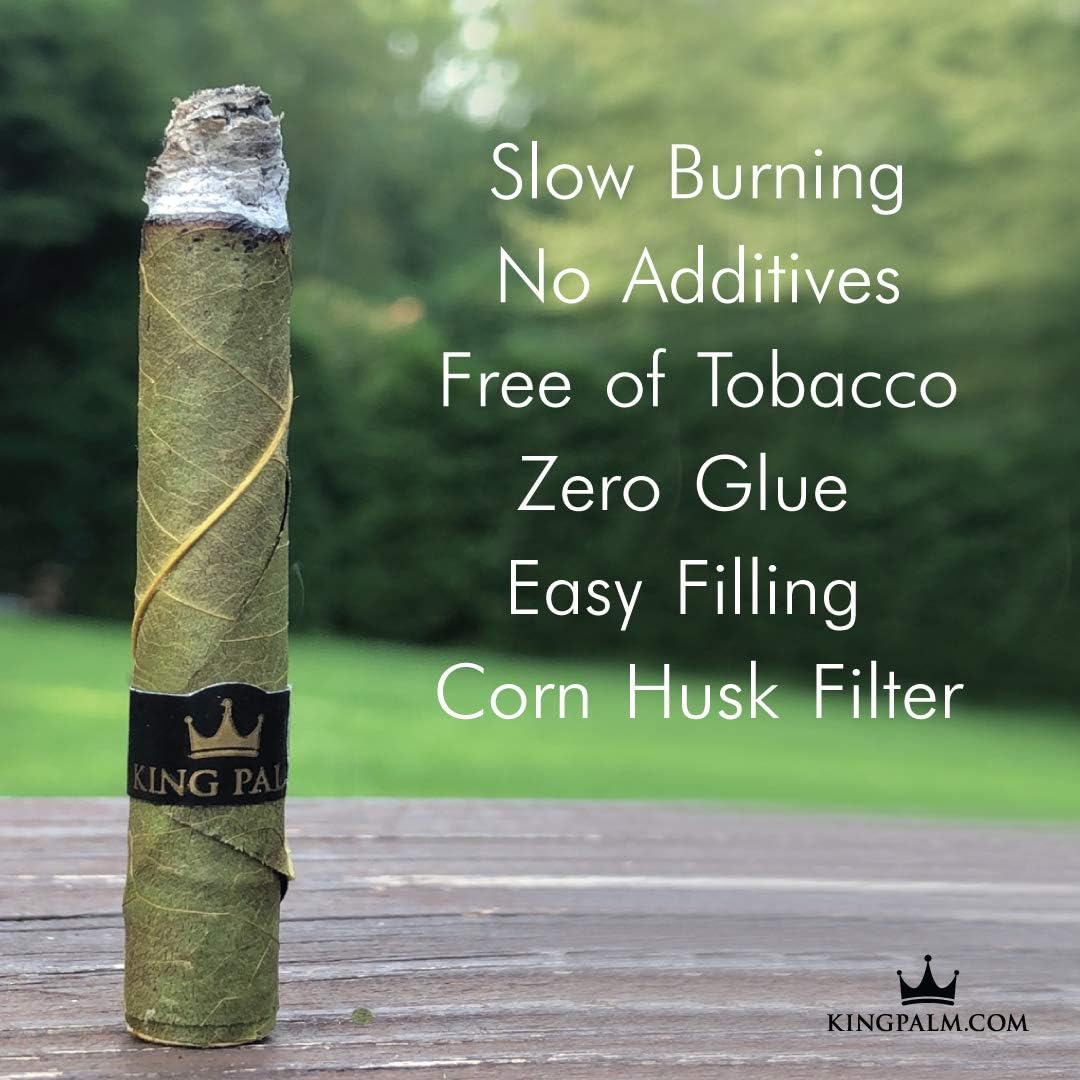 King Palm Conos de tamaño delgado  (2 paquetes, 4 rollos)  Pre rollos para apretar y reventar  Conos preenrollados con sabor orgánico  Pre rollos de