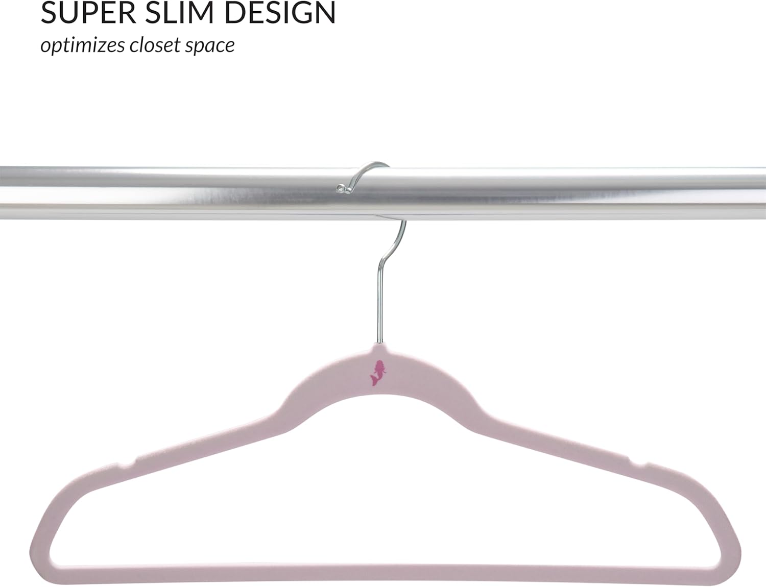 Simplify Paquete de 25 perchas de terciopelo para niños, delgadas, diseño antideslizante, ahorro de espacio, ropa para niños, camisas, pantalones,