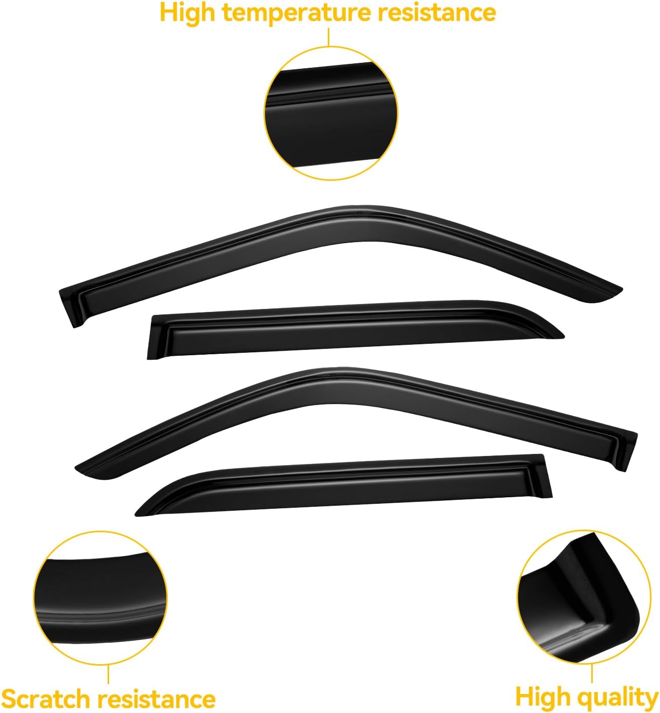 Viseras de ventana para Toyota 4runner 1996-2002, protectores de lluvia, protectores de ventilación, deflector de sombra de viento, humo oscuro 1997