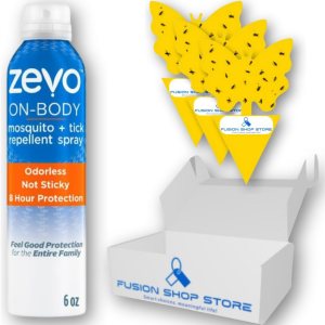 Zevo On Body – Repelente de mosquitos y garrapatas, 6 onzas (1), juego con 3 piezas de trampa adhesiva para frutas exclusiva Fusion Shop Store. Zevo On Body – Repelente de mosquitos y garrapatas, 6 onzas (1), juego con 3 piezas de trampa adhesiva para frutas exclusiva Fusion Shop Store.