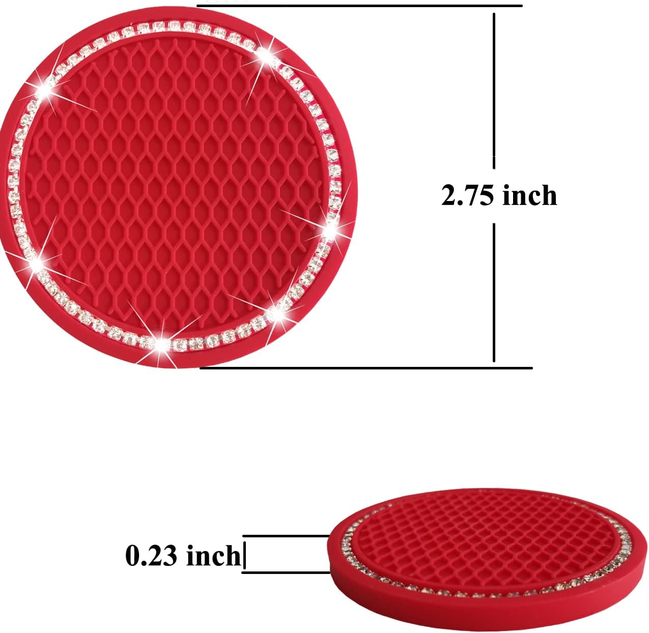 2 portavasos para automóvil y 1 anillo de encendido con diamantes de imitación para motor de automóvil, anillo brillante para el interior del