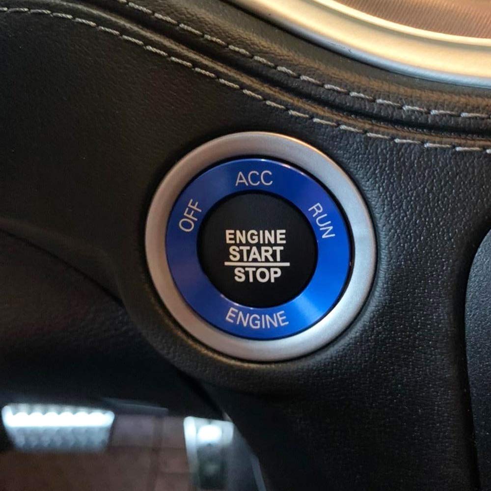 Pomo del botón del interruptor de CD de aire acondicionado y cubierta del botón de arranque del motor compatible con Dodge Challenger Charger