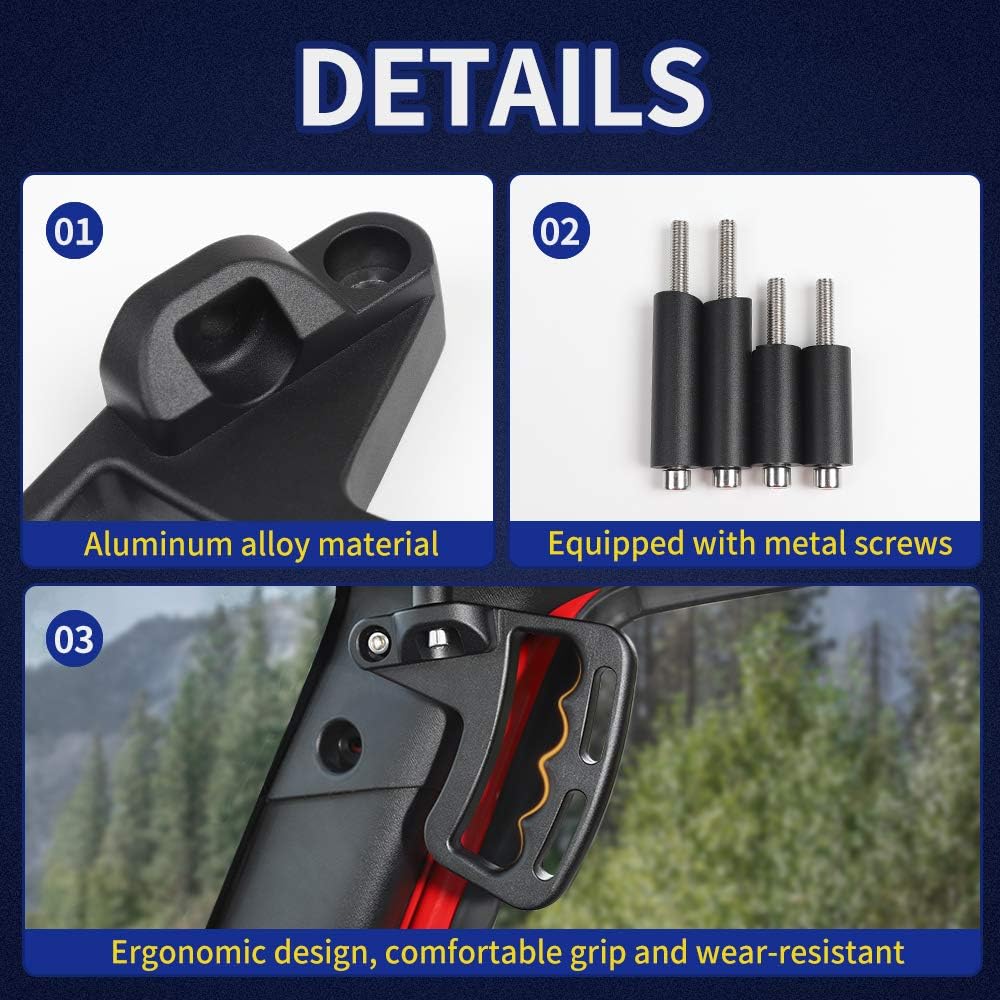 Voodonala Kit de asas de agarre de metal negro para Jeep JK JKU 2 2007-2018 y Unlimited 4 puertas, 4 piezas (versión mejorada)