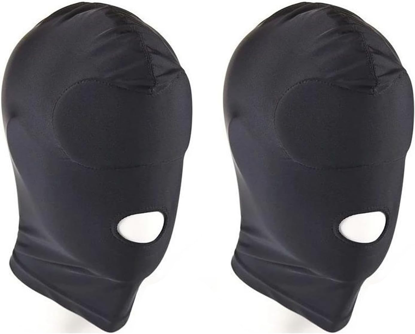 2 máscaras con capucha Zentai de cobertura completa para Halloween, máscara elástica negra transpirable de boca abierta, máscara de cosplay para