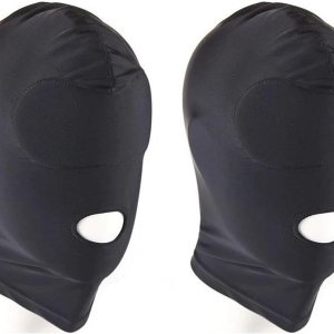 2 máscaras con capucha Zentai de cobertura completa para Halloween, máscara elástica negra transpirable de boca abierta, máscara de cosplay para 2 máscaras con capucha Zentai de cobertura completa para Halloween, máscara elástica negra transpirable de boca abierta, máscara de cosplay para