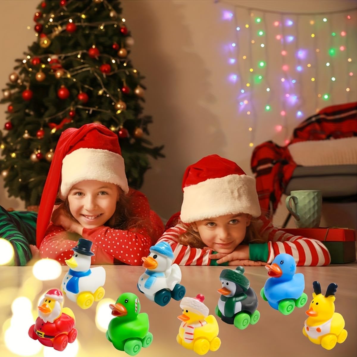 Cherislpy 12 piezas de autos de goma de Navidad de juguete de baño suaves para bebés, niños, niñas, niños, regalos de cumpleaños, recuerdos de