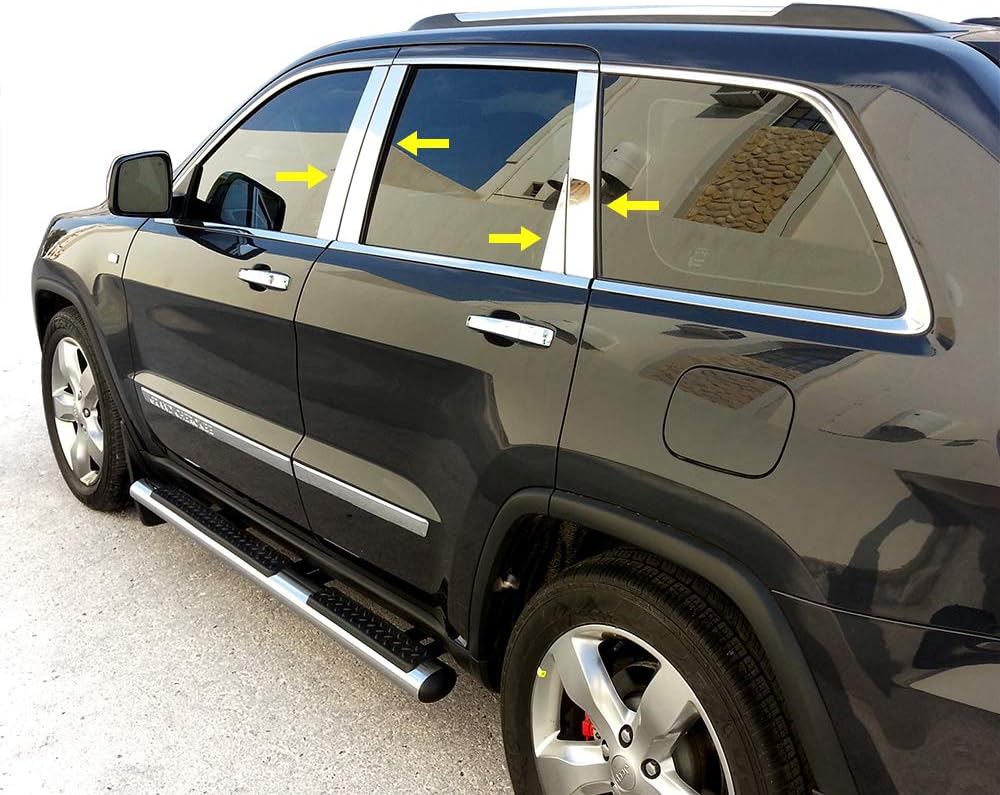 Fabricado en Estados Unidos. Compatible con Jeep Grand Cherokee 2011-2020 de 8 piezas con poste de pilar de pieza recta