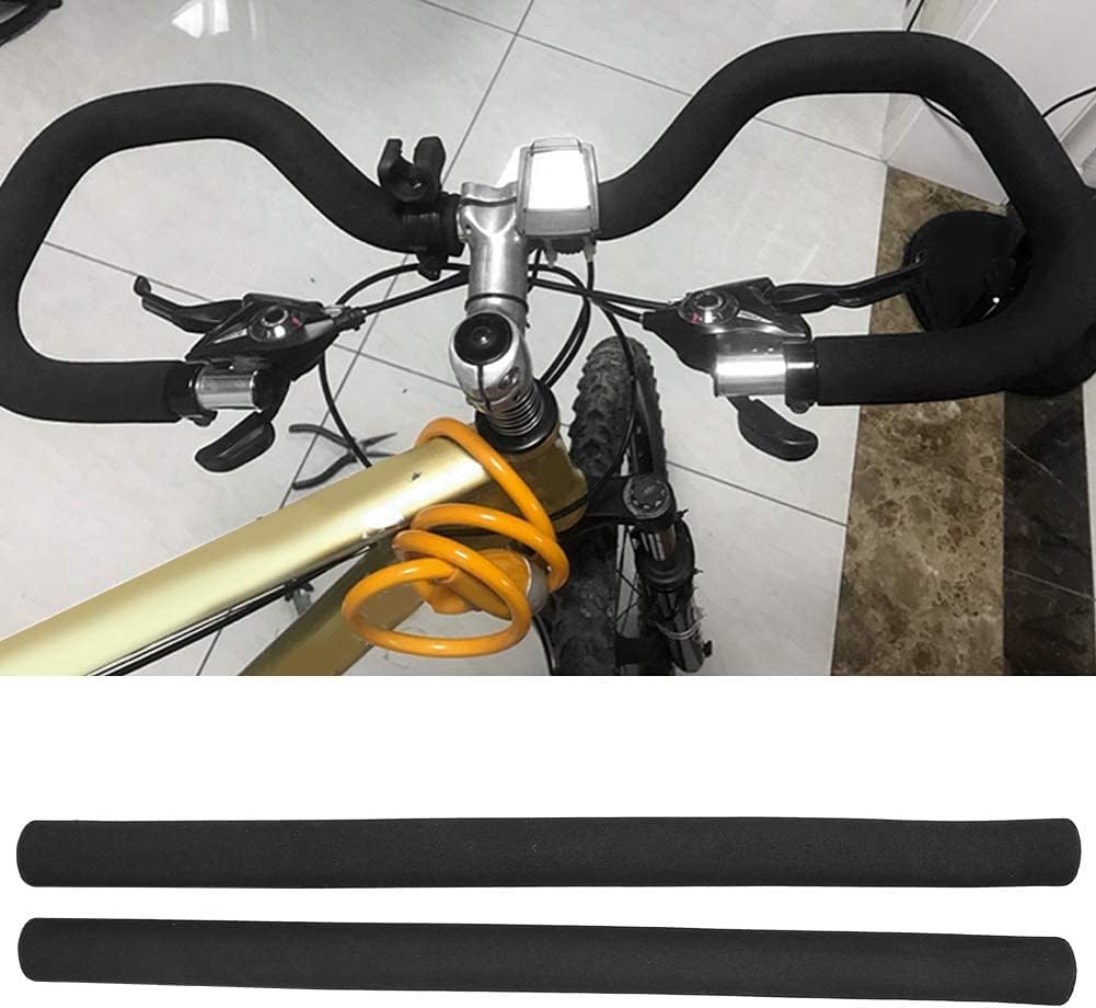 Xafissy – Empuñaduras de espuma para bicicleta, 1 par de empuñaduras de manillar de bicicleta color negro, cubierta flexible para manubrio de