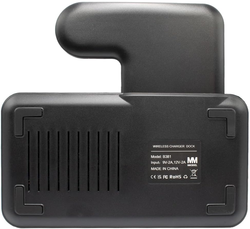 MMOBIEL Estación de carga inalámbrica compatible con iPhone, Apple Watch y AirPods – Soporte de cargador inalámbrico 3 en 1 de 18 W compatible con