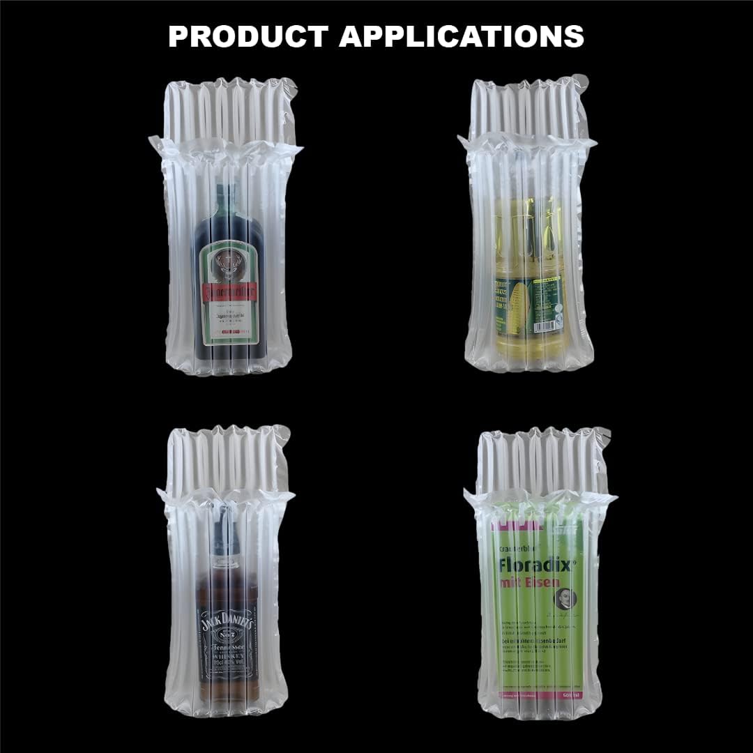 Paquete de 10 bolsas inflables para botellas de 9.8 x 3.9 pulgadas para envío de licor, vino, viaje, bolsa inflable para avión, protector de botella