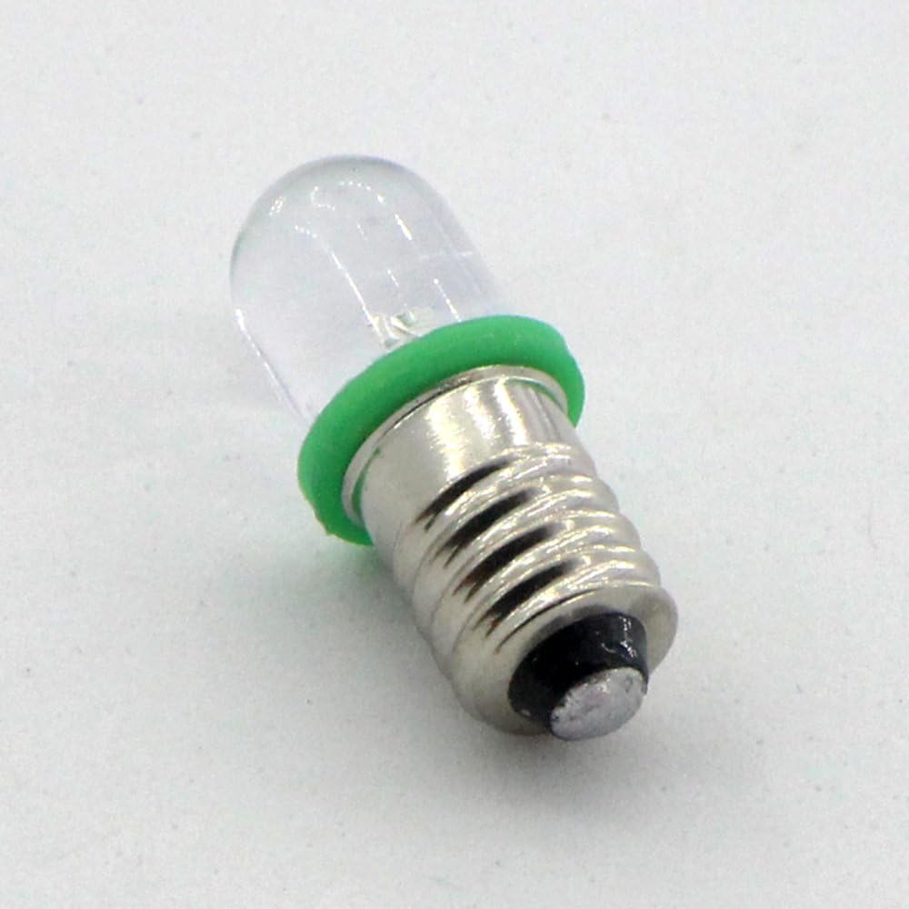 GutReise 10pcs E10 Tornillo 12V Punto Verde Led Bombilla Lámparas de Luz+10pcs E10 Base (DC12V, Verde)