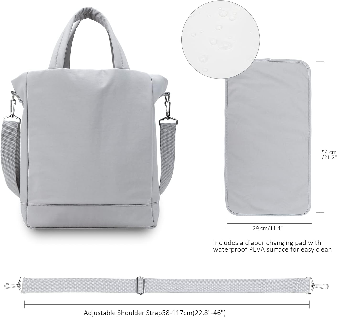 Bolsa de pañales con estuche para chupete y cambiador de estación, bolso de mensajero multifunción para fin de semana, bolsa de bebé