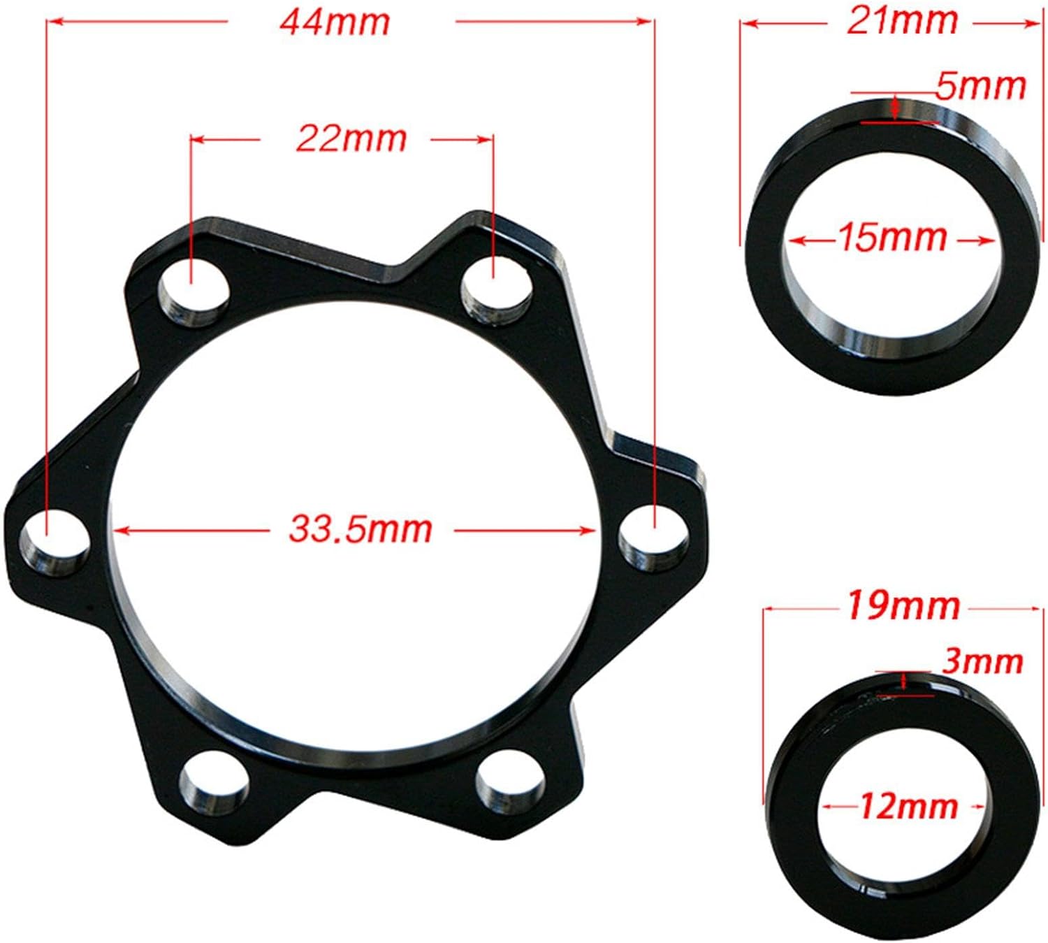 Kit de adaptador de conversión de cubo de impulso de bicicleta, adaptador de cubo de impulso de bicicleta, freno de disco, conversión de cubo de