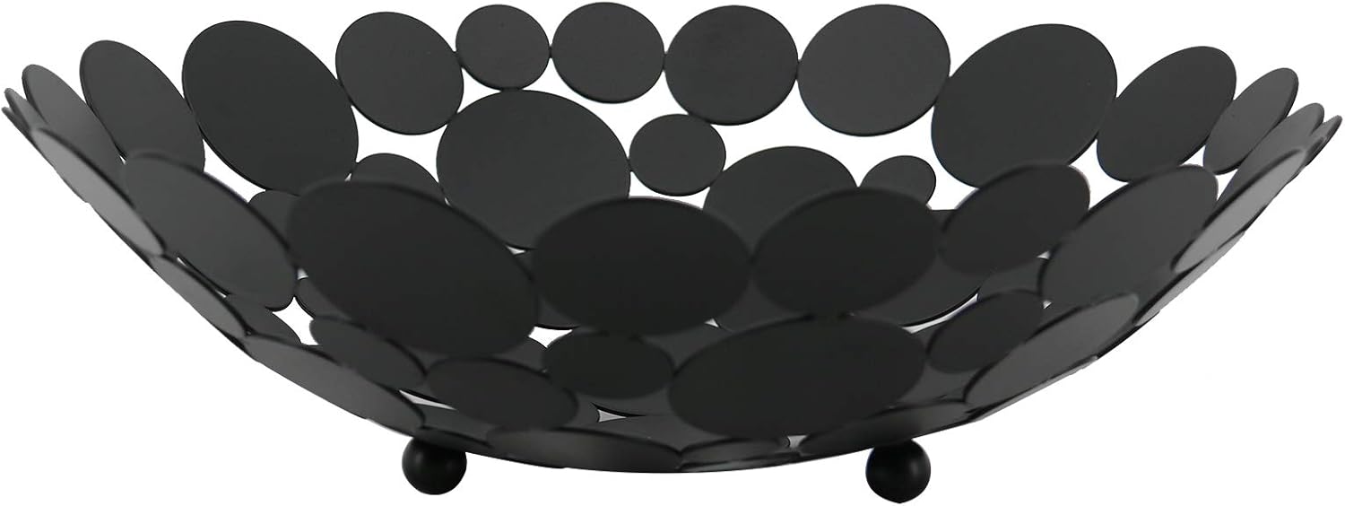 Frutero de metal decorativo para frutero, 11.6 pulgadas, cuenco redondo grande para colocar en la encimera, soporte para frutas para decoración del