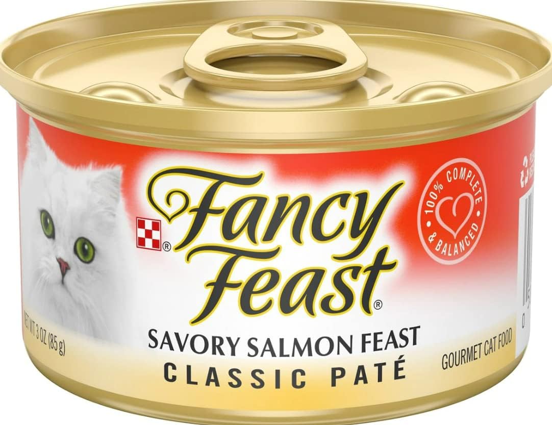 Fancy Feast Classic – Paquete variado de alimentos enlatados húmedos para gatos, sin granos, paquete variado de 6 sabores, 3 onzas cada uno, paquete