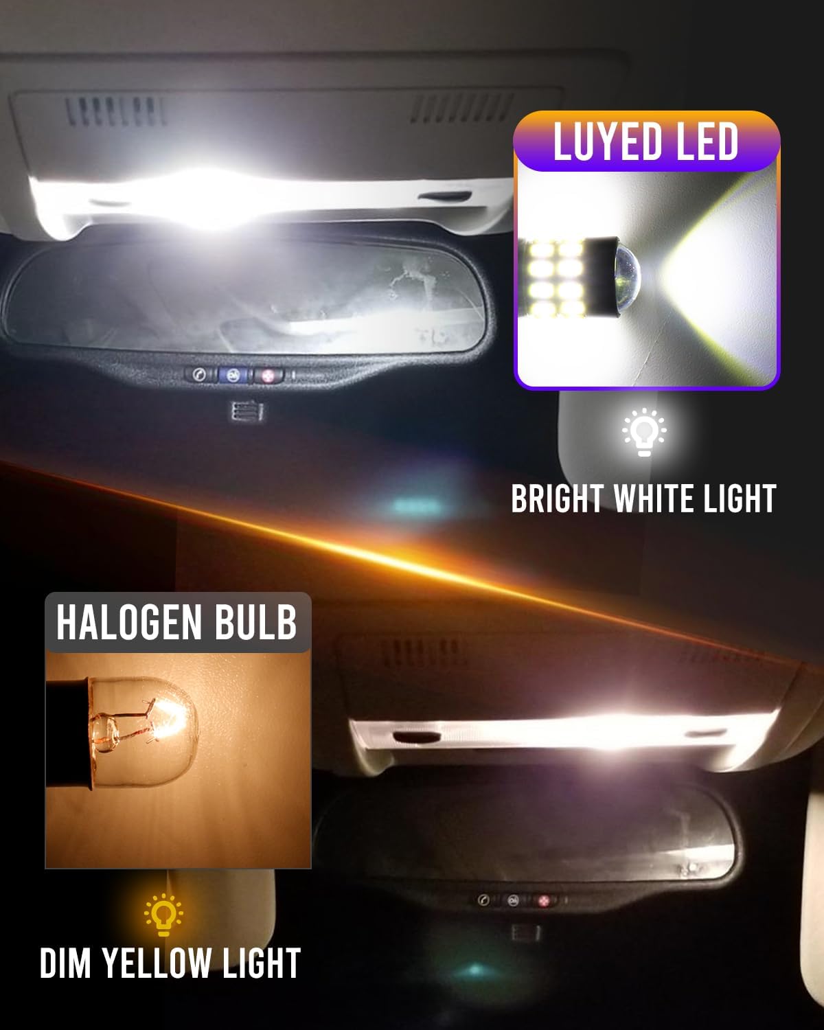 LUYED – 2 lámparas 64111 superbrillantes con chipset 360LM 3014 -30-EX, 30 BA9 BA9S 53 57 1895, utilizadas para puertas laterales, luces de