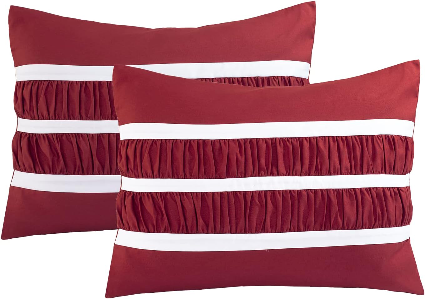 Elegant Comfort Isabella – Juego de edredón plisado con volantes de 12 piezas, juego de sábanas de 6 piezas con bolsillos inteligentes, almohadas