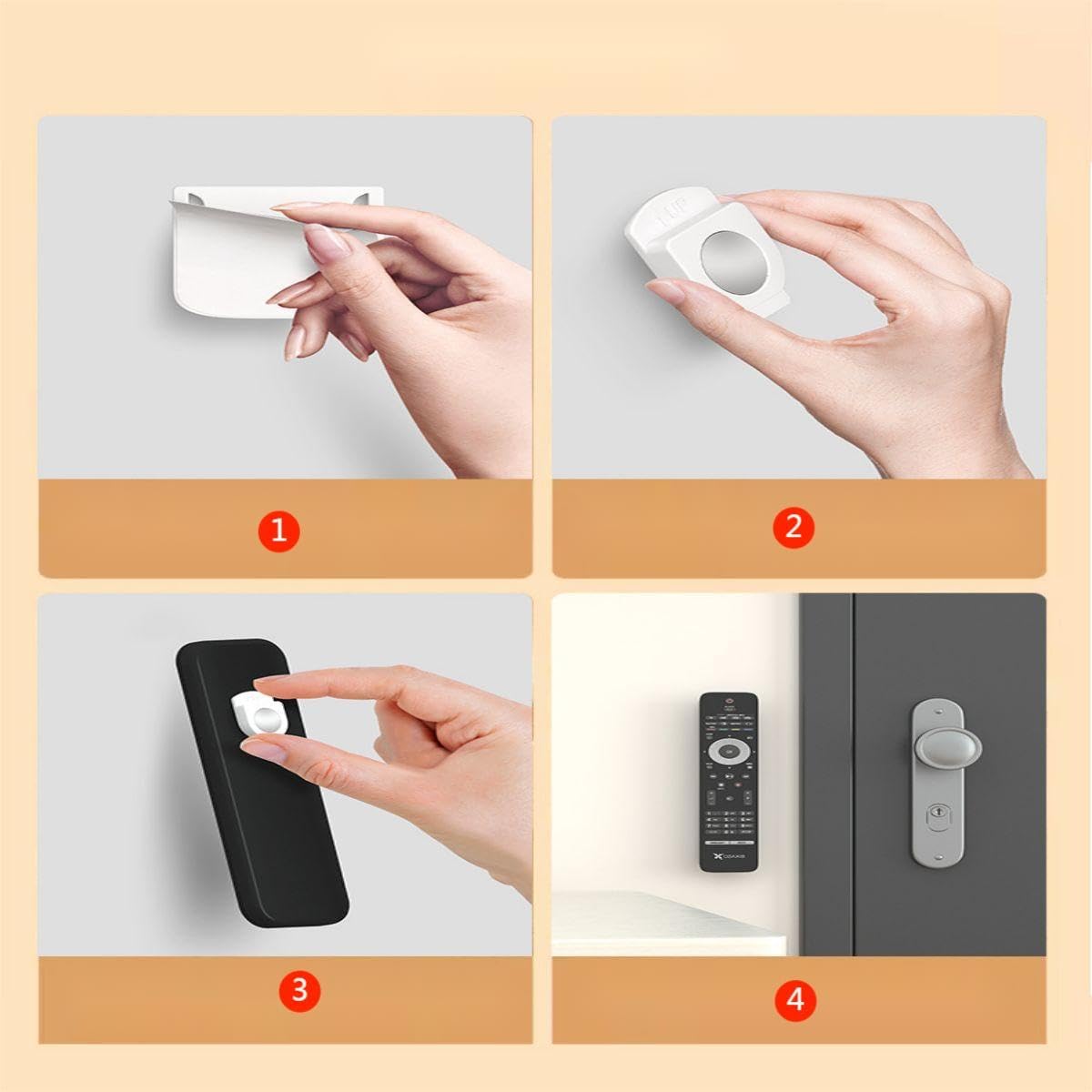 Soporte magnético para control remoto de pared, 5 organizadores de control remoto mejorados, almacenamiento autoadhesivo para TV, estante de control