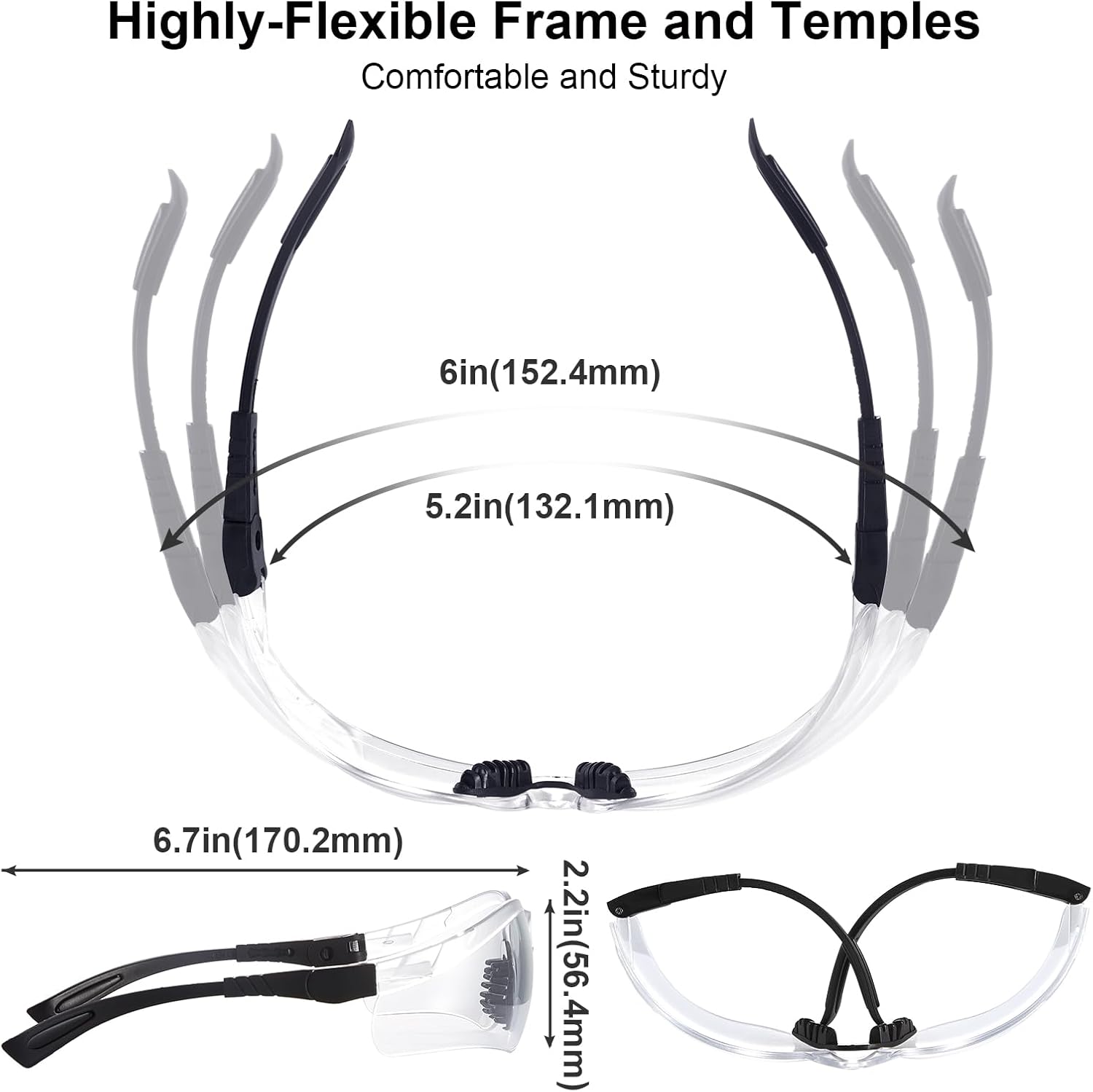 xaegistac Shooting Glasses Anti-fog Shooting Range Eye Protection, Adjustable Safety Glasses with Zipper Hard Case