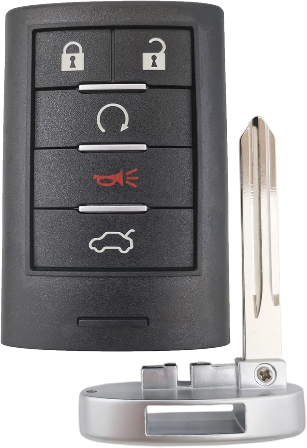 Carcasa de repuesto para llavero de Cadillac Smart Remote Key Case 5 botones para Cadillac STS CTS 2008-2013 DTS