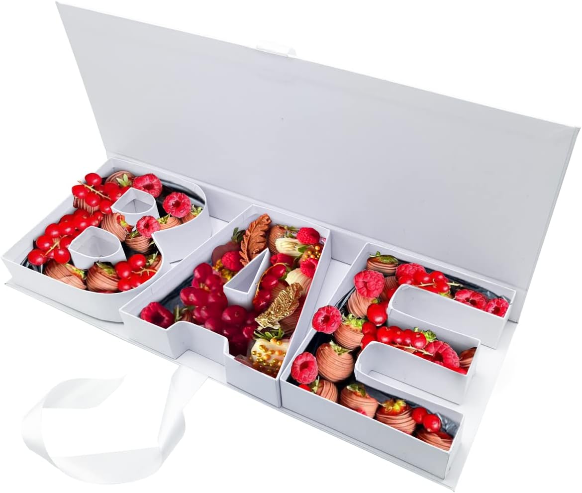 WENPACK BAE bebé vacío cartón en forma de letra de papel rellenable maché chocolate fresa flor embalaje (BAEWHITE)
