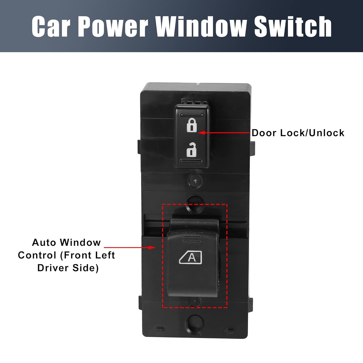 X AUTOHAUX Interruptor eléctrico del elevalunas delantero derecho del lado del pasajero 25411-JA02A Reemplazo para Nissan Altima Hybrid 2007-2011