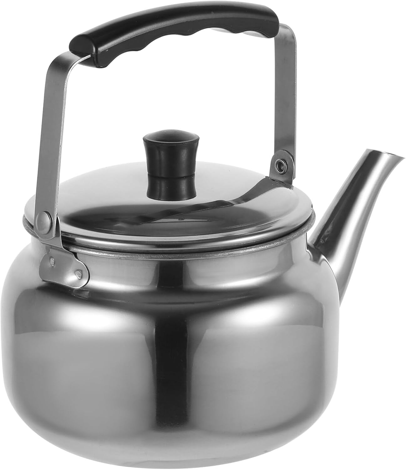 HEMOTON Hervidor de té silbante de acero inoxidable, 1 l, caldera de agua, tetera de fondo plano, adecuada para hervir agua en estufa de inducción,