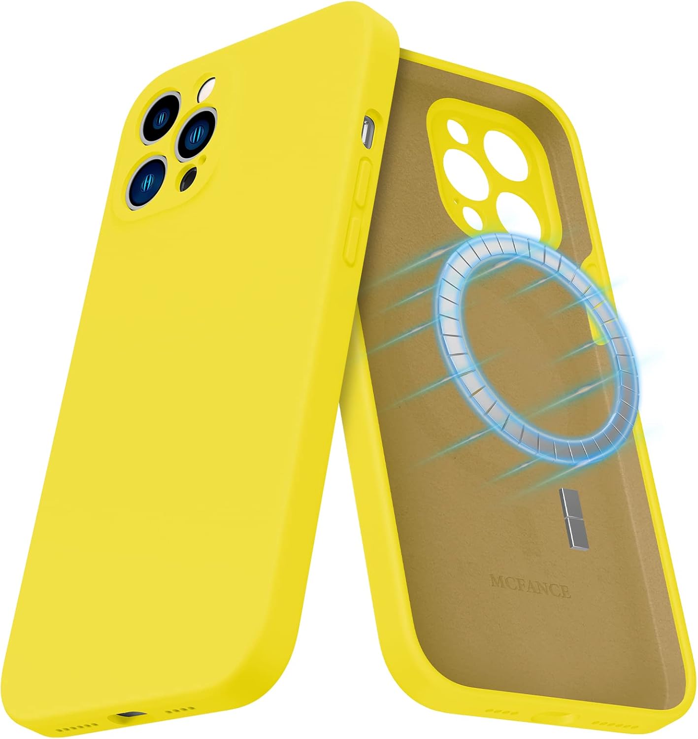 MCFANCE Magsafe – Funda magnética de silicona para iPhone 12 Pro, funda de silicona con forro de microfibra para iPhone 12 Pro de 6.1 pulgadas,