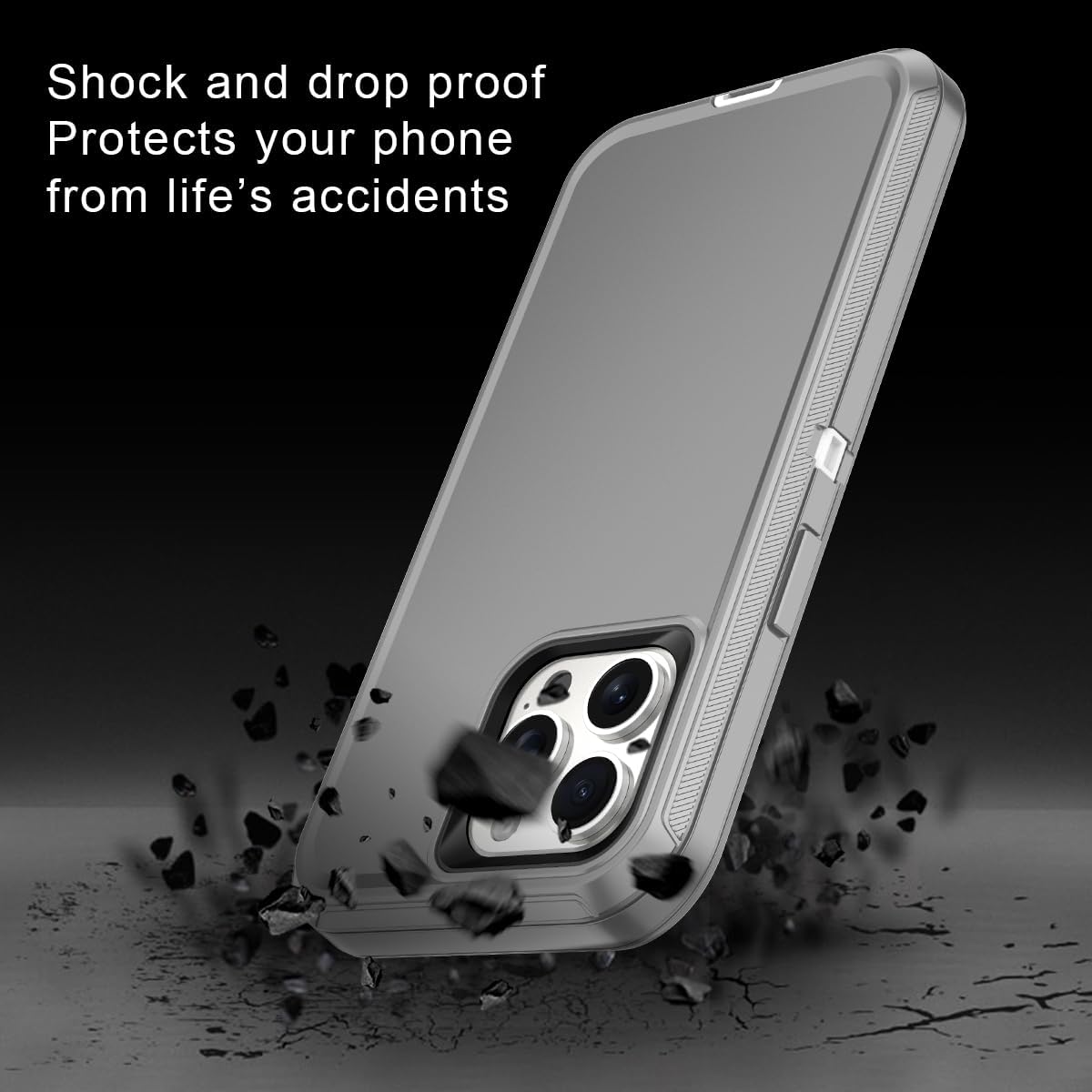 I-HONVA Funda para iPhone 15 Pro Max, a prueba de golpes, a prueba de polvo y caídas, protección de cuerpo completo de 3 capas sin protector de
