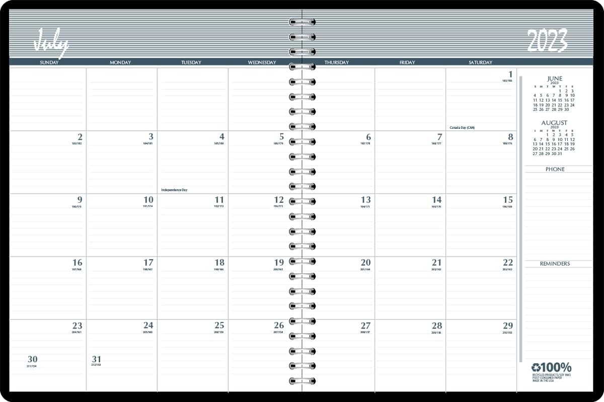 House of Doolittle 2023-2024 – Agenda académica mensual de 8.5 x 11 pulgadas, color negro (26502-24)