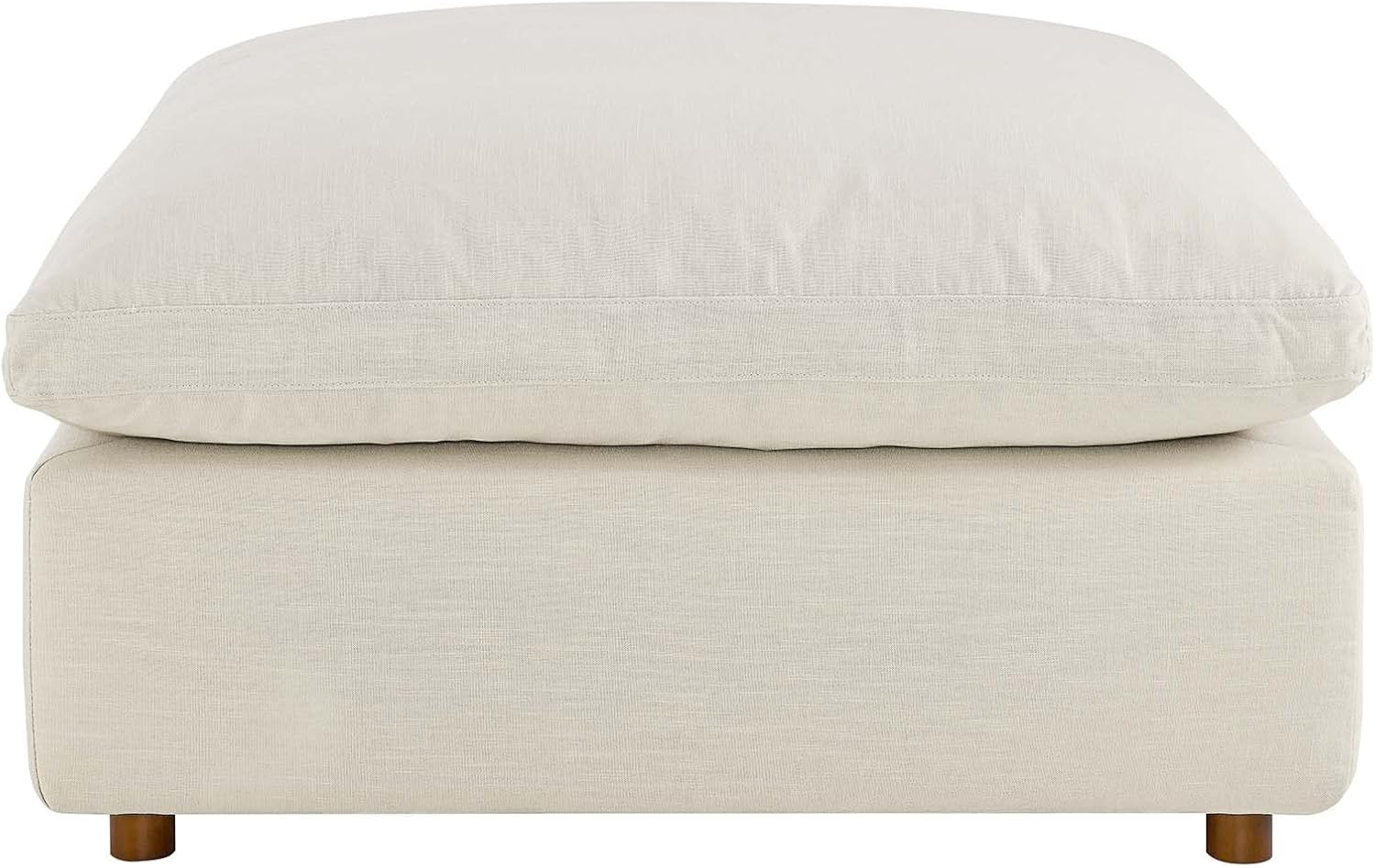 Modway Sofá modular Commix Sofá seccional tapizado con relleno de plumón otomano en beige claro