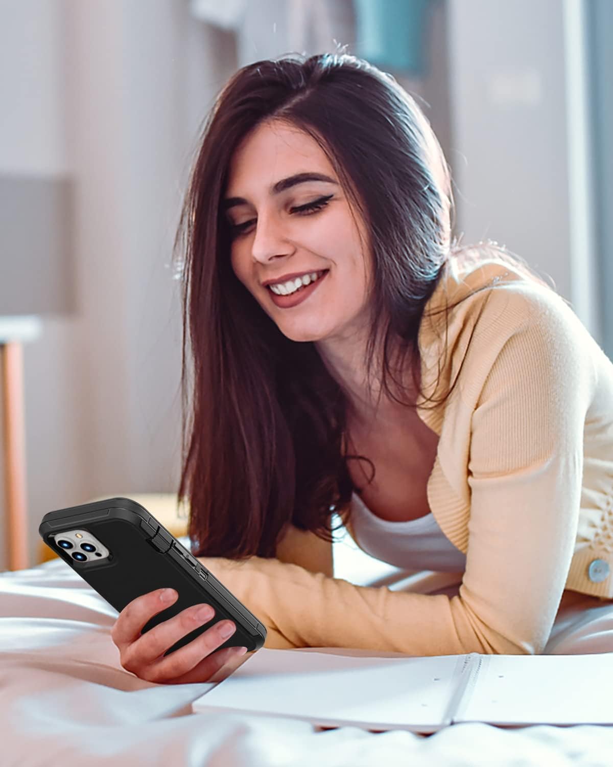 FEIYAR HOME Funda resistente para iPhone 11 Pro Max con 2 protectores de vidrio templado, grado militar, a prueba de golpes, color negro