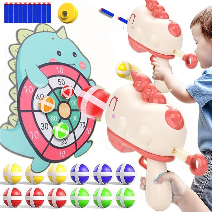 AmazerPop Outdoor Toys Gifts for 3 4 5 6 Year Old Boys Kids, Dinosaur Outdoor Games Dart Board Toys for Kids Ages 3-5 6-8, Birthday for 3 4 5 6 Year