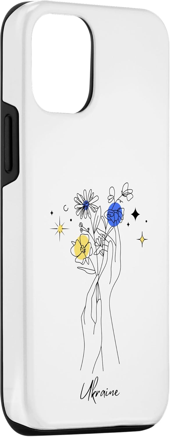iPhone 1212 Pro Ucrania ramo de flores con bandera ucraniana colores paz amor caso