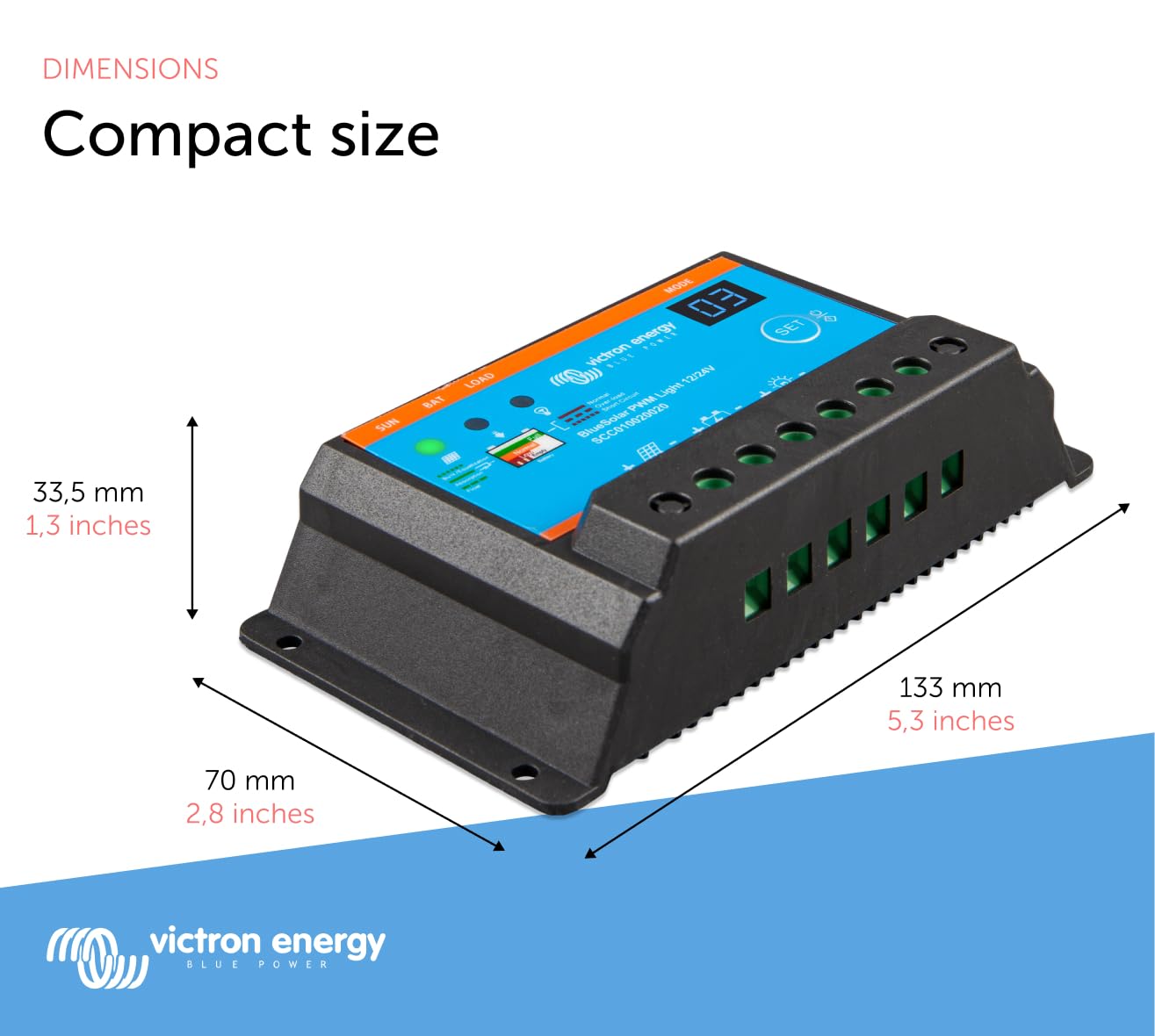 Victron Energy BlueSolar PWM-Light Controlador de carga de 1224 voltios 30 amperios