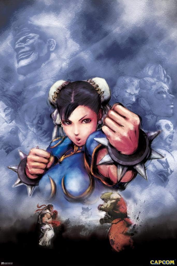 Street Fighter Chun Li Art CAPCOM Video Game Merchandise Gamer Classic Fighting Cool Wall Decor Póster de 16 x 24 pulgadas