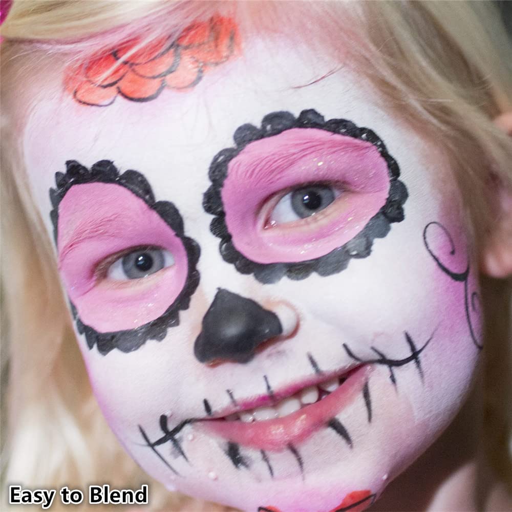 Go Ho Pintura corporal de payaso blanca, pintura facial profesional a base de aceite para Halloween, cosplay, FX, pintura facial 3 en 1 para