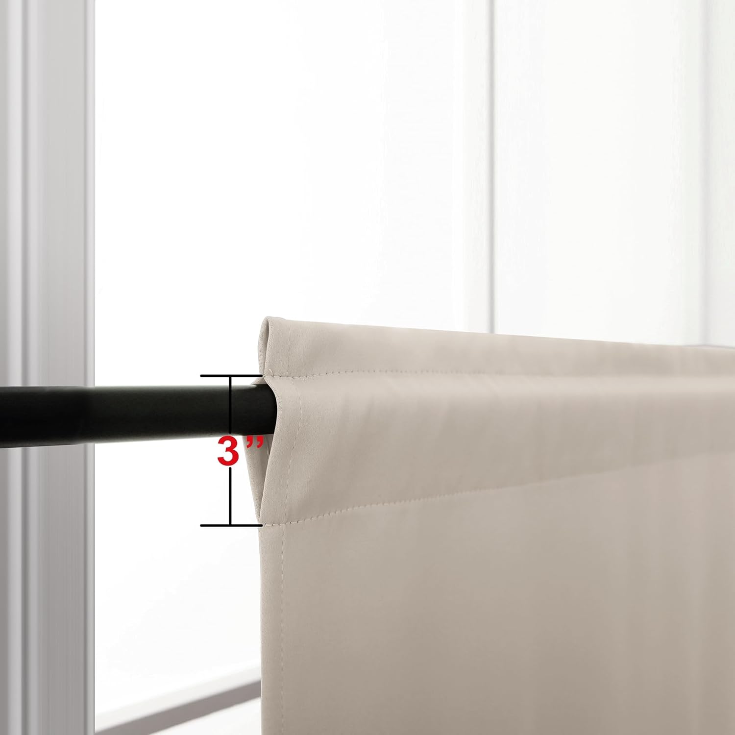 KOUFALL Cortinas pequeñas de 36 pulgadas de largo para cocina y baño, juego de 2 cortinas opacas con bolsillo para barra, aislamiento térmico, color