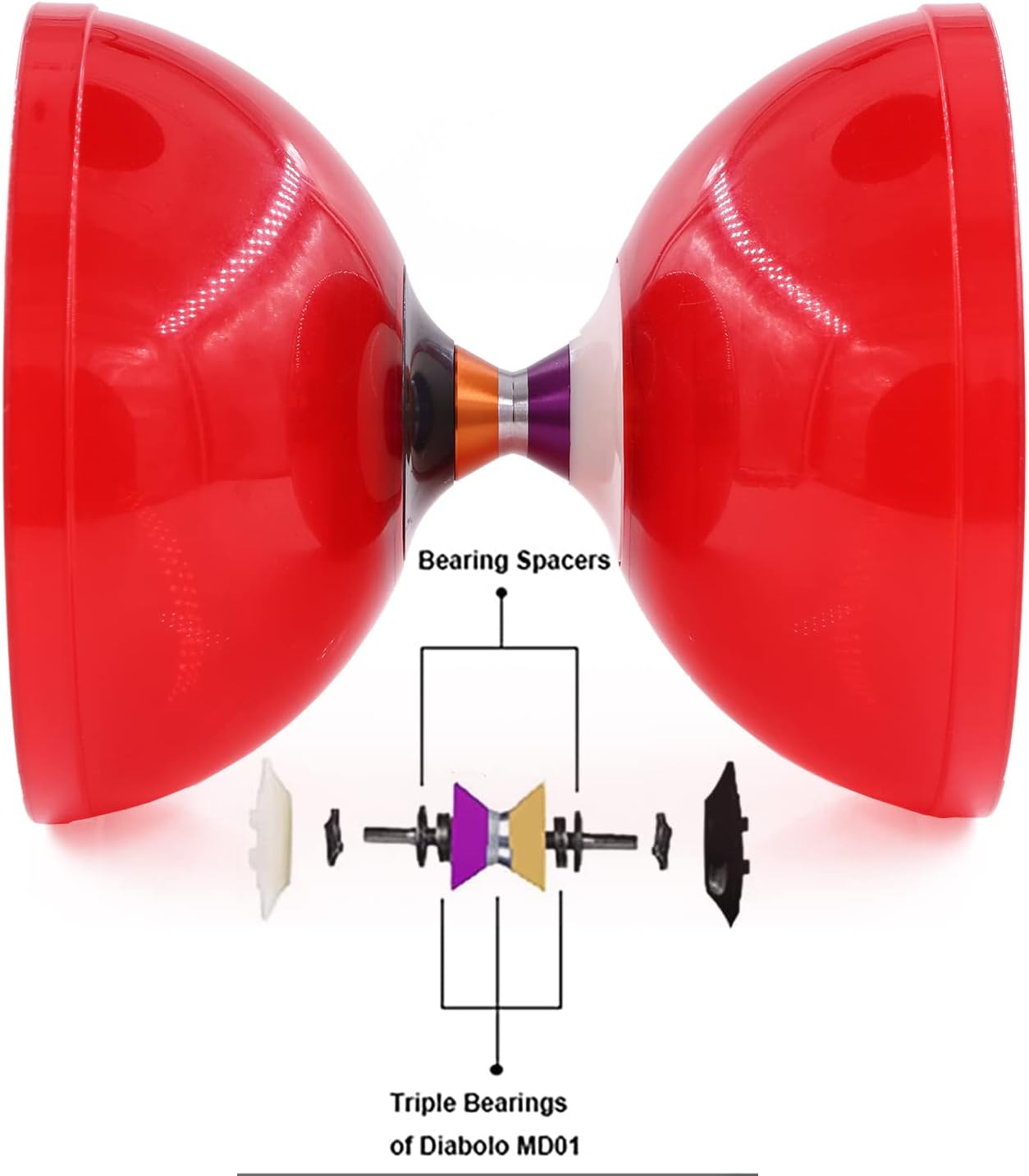 MAGICYOYO MD01 Big Diabolo – Regalo profesional ideal para niños y adultos, principiantes a profesionales  Diábolo chino Yoyo de 5 pulgadas con