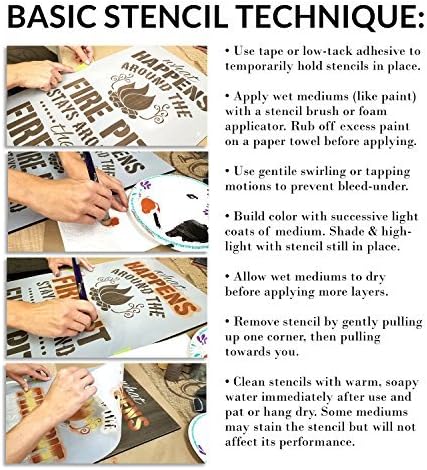 StudioR12 Life is Better On The Farm Stencil with Chicken  Plantilla Mylar reutilizable  Uso para pintar carteles de madera – Palets – Paredes –