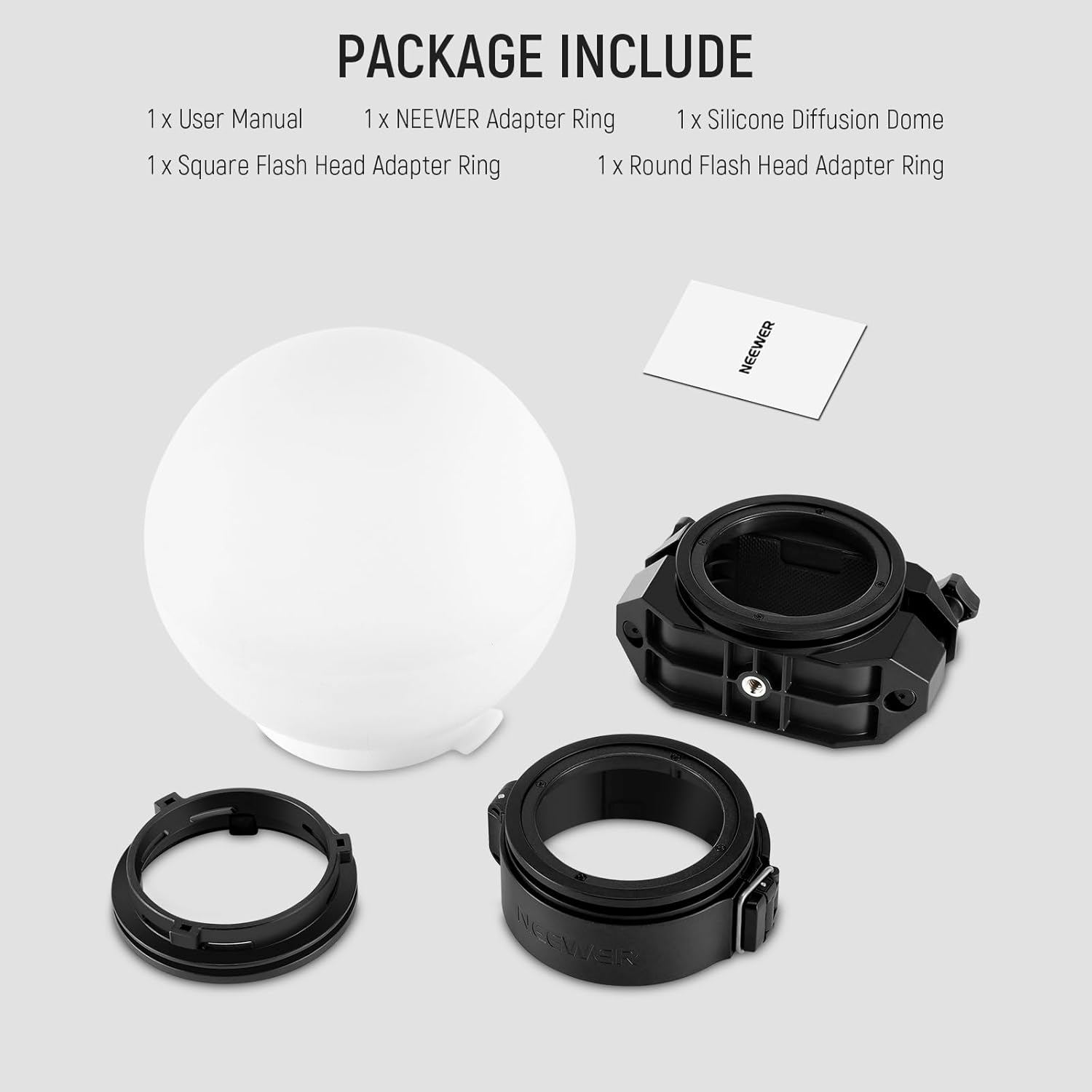 NEEWER CRS6 Softbox Diffusion Dome con 3 anillos adaptadores, compatible con Godox V1 NEEWER Z1 Z2 Flash de cabeza redonda y Speedlite Square Z760 y