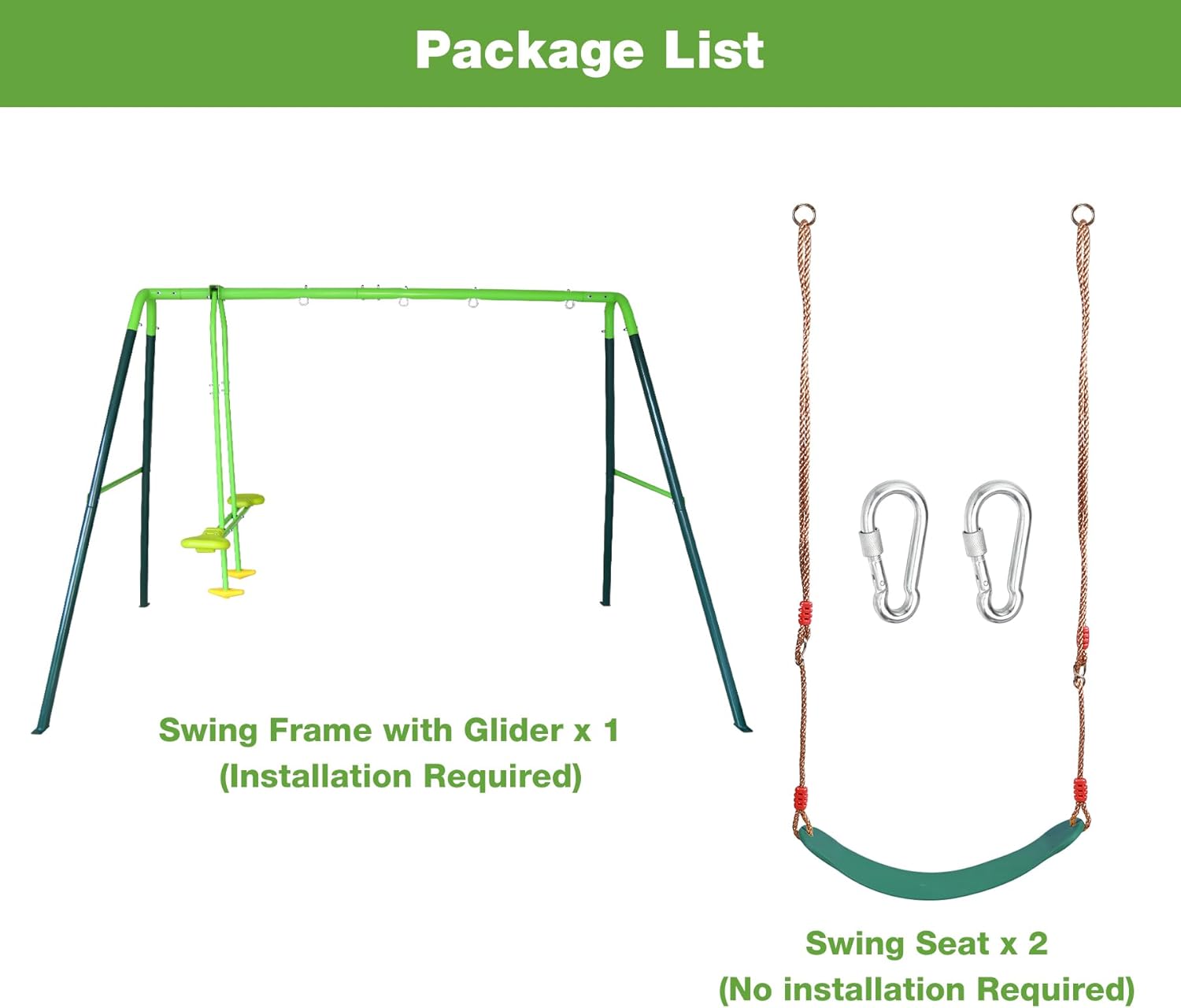 RedSwing Asiento de columpio para niños al aire libre con cuerda de 57-86 pulgadas, repuesto de asiento de columpio de seguridad para niños,