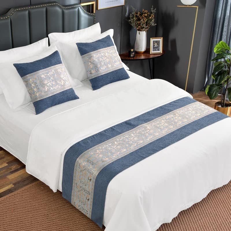 AMBERIS Alfombra de cama de chenilla, bufanda de cama decorativa duradera para el hogar y el hotel
