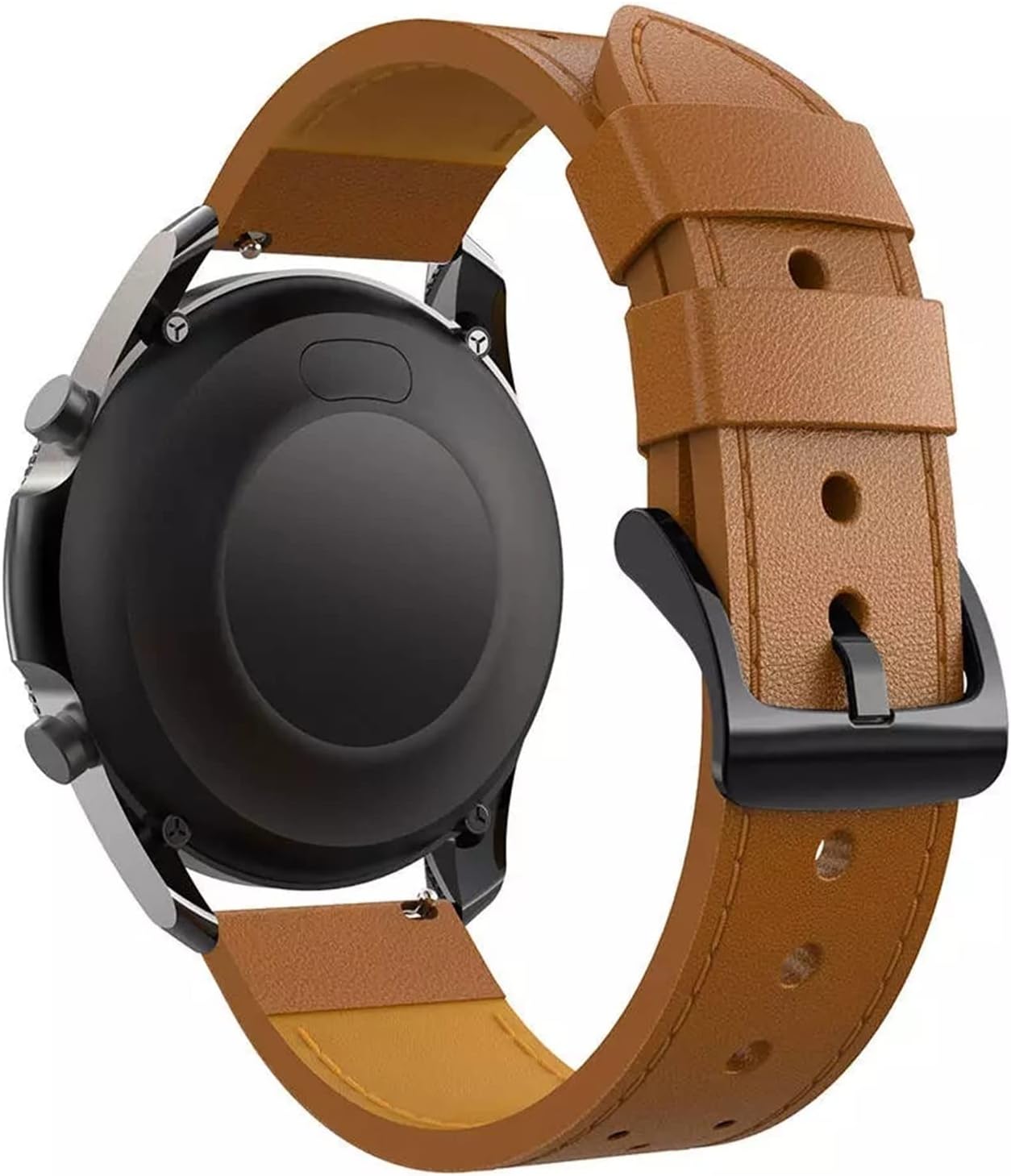 GANYUU Correa de cuero de 22 de 0.787in para Samsung Galaxy Watch 3 41 de 1.772in y 1.654in para Huawei Watch 3 GT2 de 1.811in Pro (color marrón,