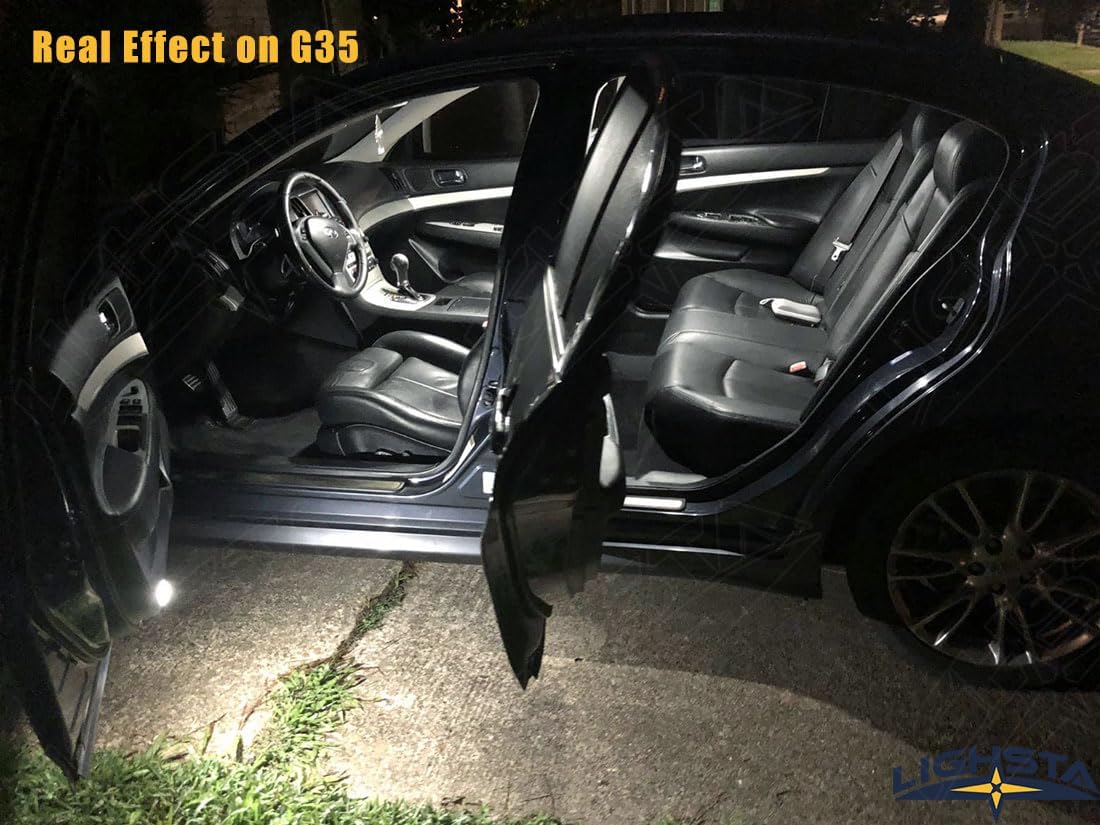 Paquete de 10 luces LED blancas superbrillantes para interiores Infiniti G35 Coupe 2003 2004 2005 2006 2007 + luces de matrícula y herramienta de