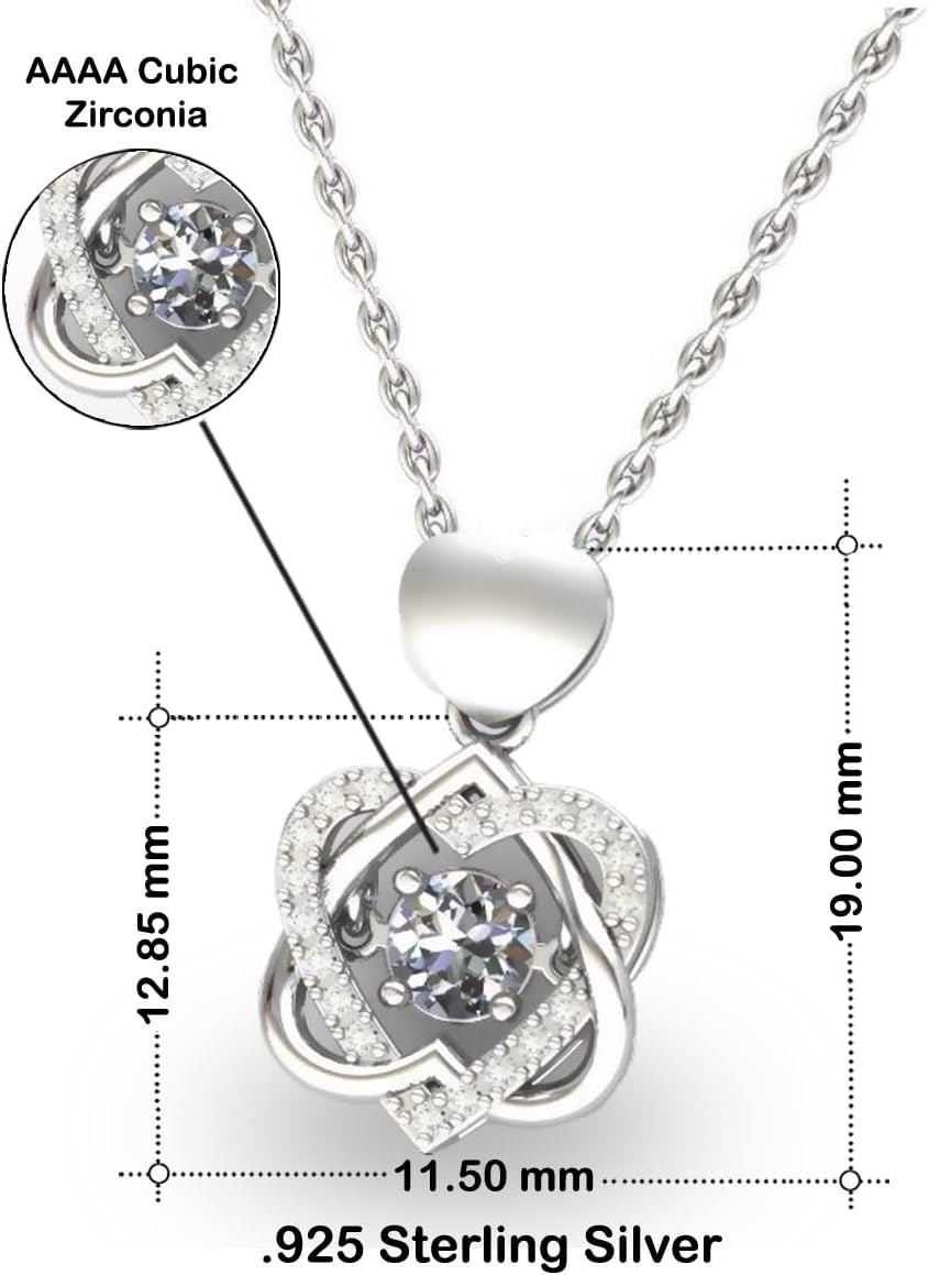 Nunca olvides que te amo, Regalo para enamorada o Mujer, joyeria para enamoradas o Mujeres – Corazon de Plata