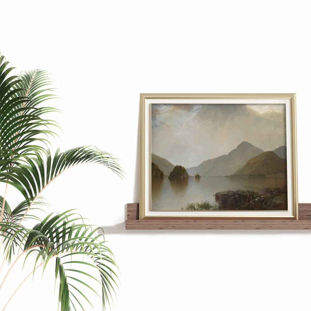 Farmhouse Still Life Picture Living Room – 11 x 14 Art Print- Rustic Vintage Decor for Bedroom – Lake Mountain Nature Lakeside Oil Painting – Art