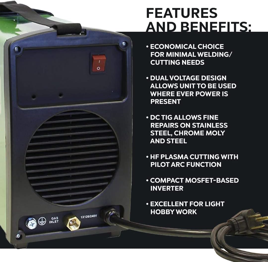 SuperUltra 206Si 200 Amp TIGStick 50 Amp Cortador de plasma Multi Proceso Combo Soldador Doble Voltaje 110V220V