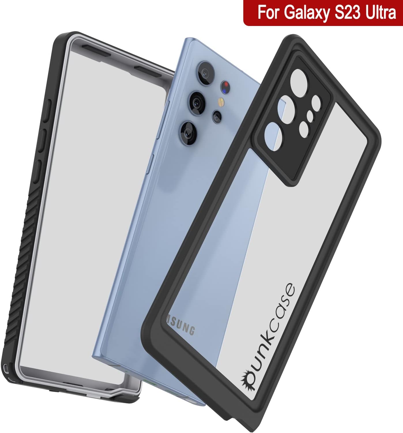 Punkcase Funda para Galaxy S23 Ultra impermeable Serie Extrema Ajuste delgado Certificado IP68 A prueba de golpes Resistente a la suciedad A prueba