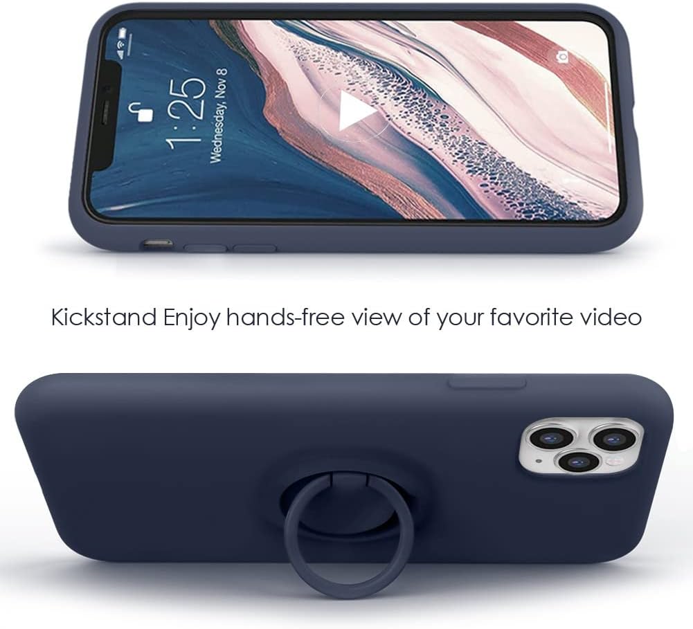MOCCA – Funda protectora con soporte de anillo, antiarañazos, con forro de microfibra suave, de silicona, de cuerpo completo y a prueba de golpes